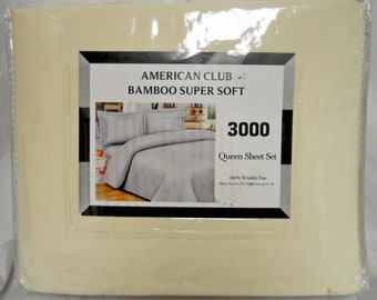 Ensemble de draps 4 pièces grand lit en BAMBOU, série 3000, poche profonde, sans plis, doux et soyeux, ensemble de draps, vacances, nouvel an, noël, 41
