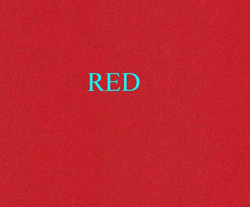 K&ouml;nnte beinhalten: Ein einfarbiger roter Hintergrund mit dem Wort "RED" in leuchtendem T&uuml;rkis.