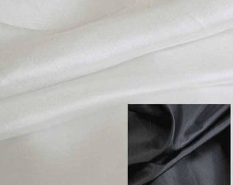 China silk Habotai Polyester Habutae Lining fabric by the Yard black, white