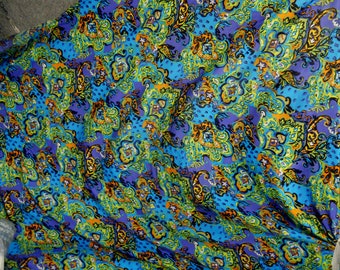 Sommer Gedruckt Stoff Massenbestand kleine Blumenmuster hell blau, orange, grün Blumenstrauß Design Mom's Kleid, Rock, Bluse Stoffverkauf