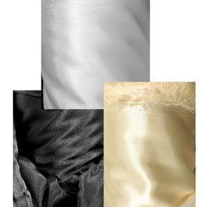 Charmeuse Satin Stoff, nicht Stretch Charmeuse schwarz, weiß, dunkles Elfenbein glänzend Satin Stoff, Kleiderstoff, Wohndekor Stoff, kostenloser Versand