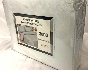 Ensemble de 4 draps en bambou pour grand lit 1 drap plat 1 drap-housse 2 taies d'oreiller Draps soyeux et super doux sans plis, cadeau de Noël 64