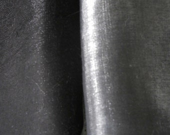 Shimmer Polyester Apparel Fabric, Home decor fabric by the Yard, Shimmer Black, Silver iridescent fabric metallic shine, Radiance fabric