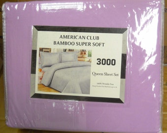 Queen Bed Sheets set Bamboo 4 Piece Set Sale 1 Flat Sheet 1 Fitted Sheet 2 Pillowcases Wrinkle free Silky Super Soft Sheets New Year Gift 43