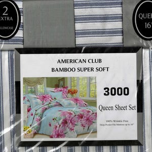 Wrinkle Free Deep Pocket 16" Bedsheet set 6 Print Pieces Queen Sheets Super Soft Percale Bed Shams Free Shipping 108 Christmas Gift