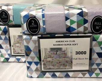 Lot de 6 draps de lit en BAMBOU, grande taille, cadeau de Noël, 3000 fils, poche profonde, soyeux, sans plis, microfibre de bambou, livraison gratuite 71