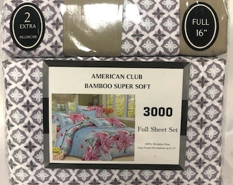 Sans plis, poche profonde Convient aux matelas jusqu'à 16 po. Ensemble de draps, 6 pièces Ensemble de draps complets en percale super douce, couvre-lits, livraison gratuite, cadeau 78