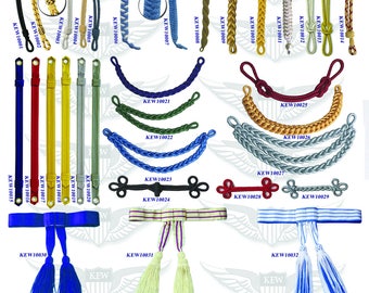 Custom made military uniform accessories,cap cord,cap strap,waist belt,chin strap