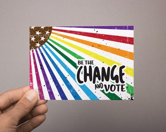 50 - Be the Change and Vote Postcards