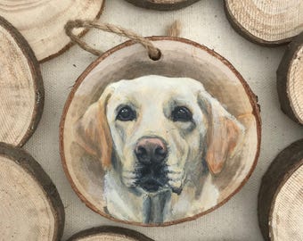 Dog Lover Gift, Pet Painting, Wood slice art, Custom Portrait, Unique Dog Memorial, Pet Loss Gift, Valentine's Day Gift, Acrylic Painting