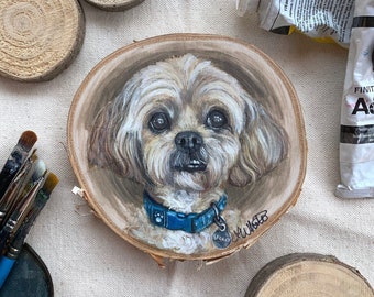 Dog Portrait, Pet Portrait, Custom Portrait, Pet Memorial, Acrylic Portrait on Wood, Unique Pet Memorial, Unique Gifts