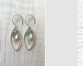 SS Hoop Marquise Small - Green Amethyst