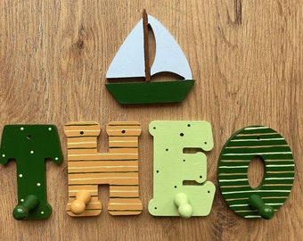 Buchstabengarderobe Garderobe Kinderzimmer Holzbuchstaben Farbauswahl