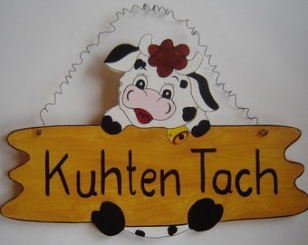 Türschild Kuh Holztürschild Familientürschild lustiges Türschild Haustürschild