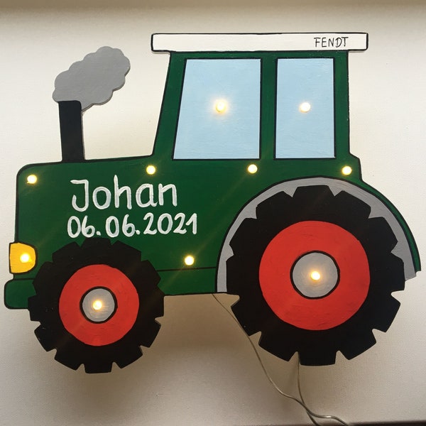 Traktor Wandlampe, Kinderzimmerlampe , Schlummerlicht, Personalisiert