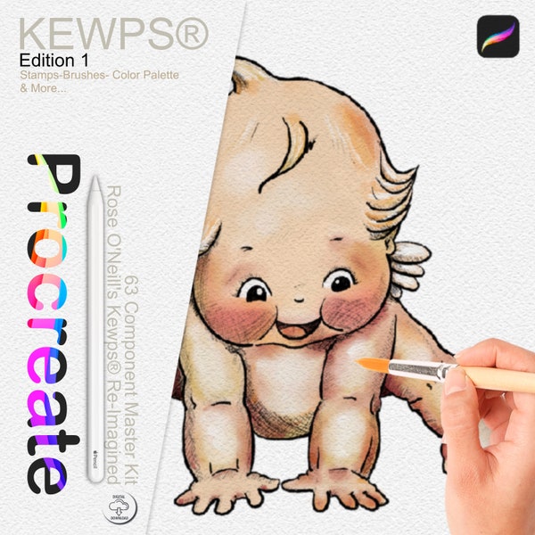 KEWPS® Master Kit for Procreate/Rose O'Neill's Kewpies/ Procreate Stamps/Bonus Brushes more