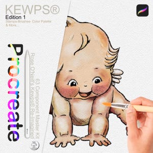 Kit principal KEWPS® pour procréer/Kewpies Rose O'Neill's/Tampons Procreate/pinceaux bonus plus