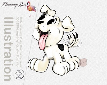 Adorable Betty Boops Pup Pudgie Kewpies Dog / invitation clip art/ commercial use / Doll