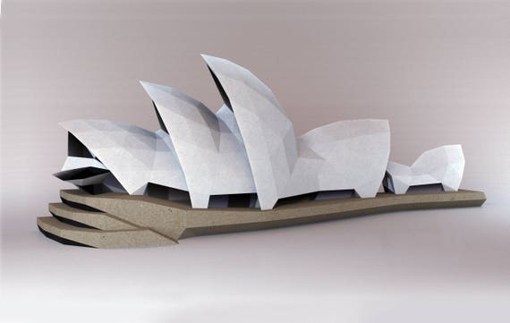 Sidney Paper Sidney Theater Sidney 3d Papercraft Model Papercraft Paper Architecture Paper Trophy Origami Pdf Low Poly Template