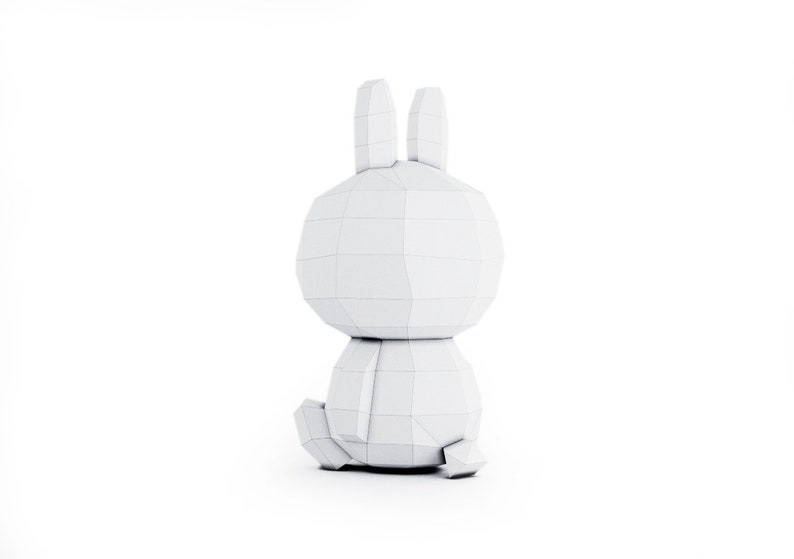 animal toy download papercraft line friends Rabbit paper template low poly model paperstuff PDF lowpoly pepakura Cony