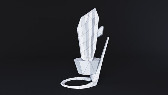 Kaktus Papercraft 3d Pdf Herunterladen Muster Interior Design Diy Lowpoly Papierskulptur 3dmodell Dekor Blume Pepakura Vorlage