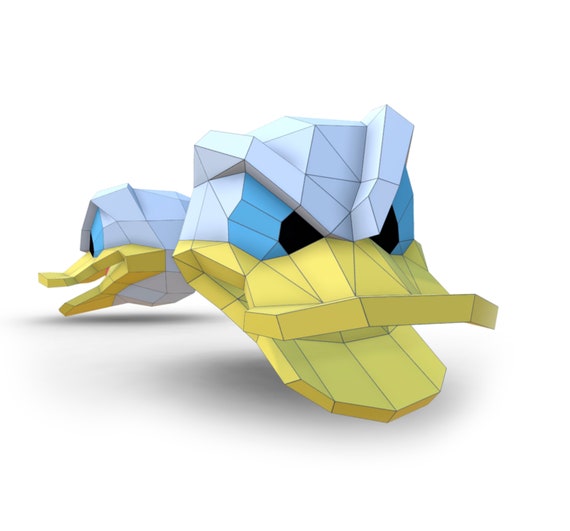 ドナルドダック マスク 頭 トロフィー ディズニー ペーパークラフト ローポリ ペーパースタッフ ダック Etsy