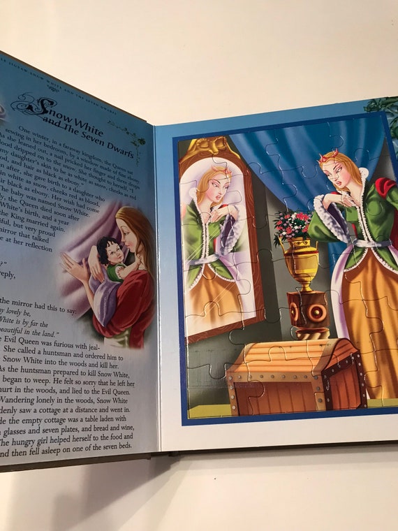 Vintage Fairy Tale Puzzle Book Snow White And The Seven Etsy Vintage Fairy Tale Puzzle Book Snow White And The Seven Etsy