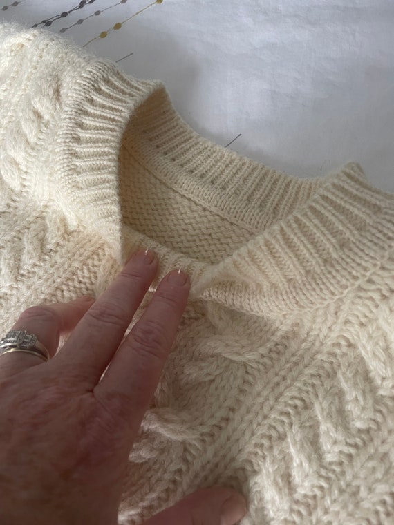Large wool sweater - Irish fisherman/Aran style. - image 7
