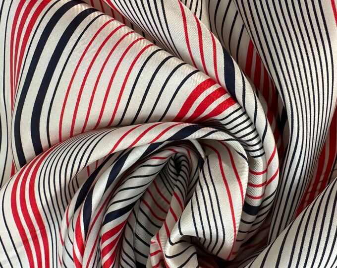 ECHO square scarf. Red, white, blue. Chinon/silk.