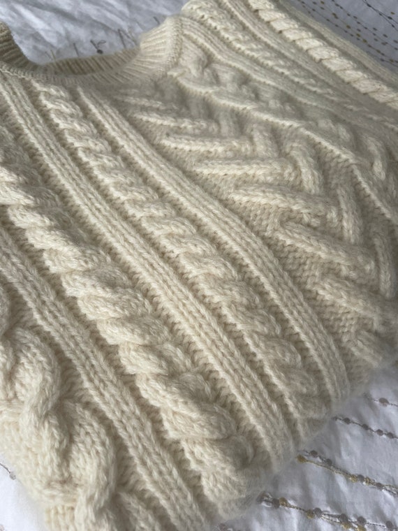Large wool sweater - Irish fisherman/Aran style. - image 1