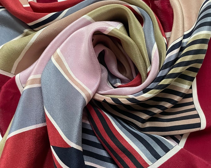 Pierre Cardin  100% silk scarf. Pinks & Burgundy