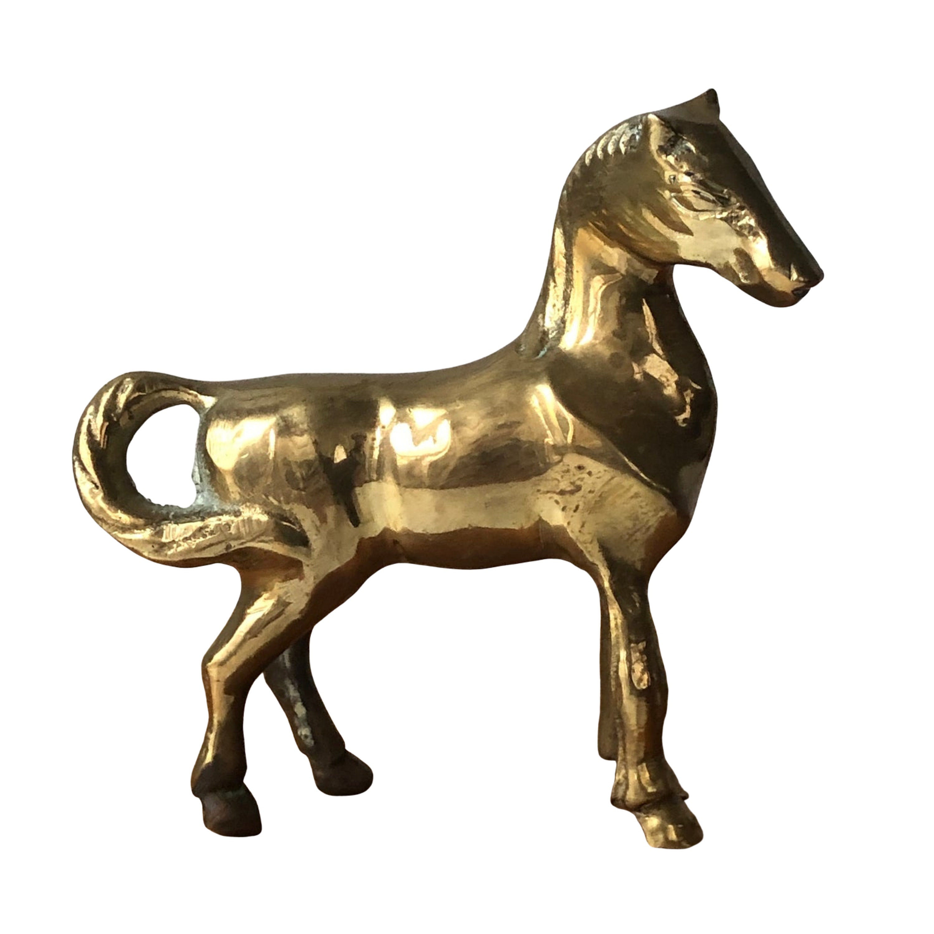 vintage brass horse statue