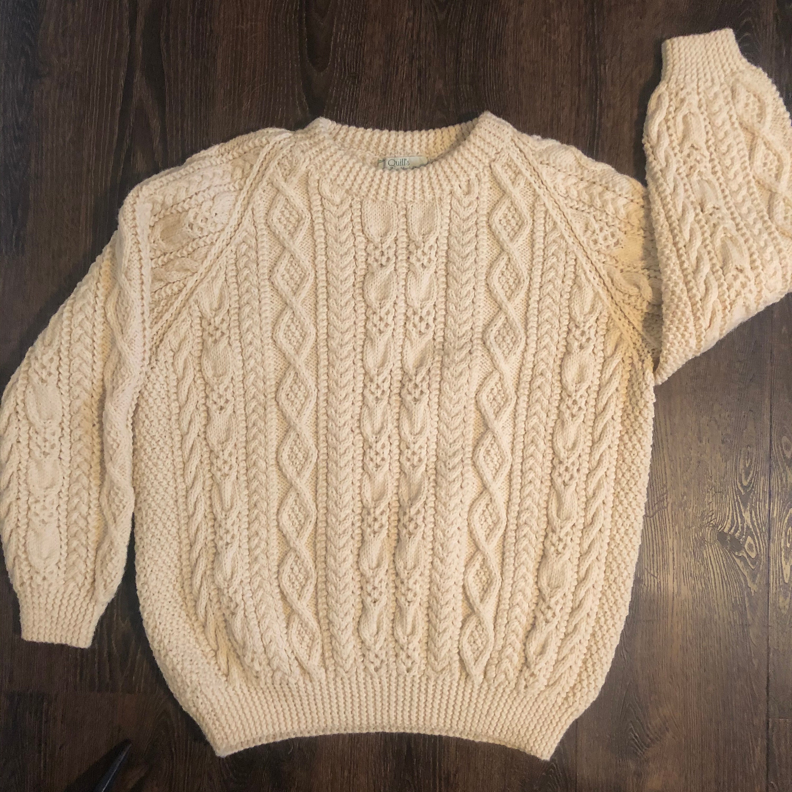 Vintage Quill's Woolen Market Irish Fishermans sweater - 2XL