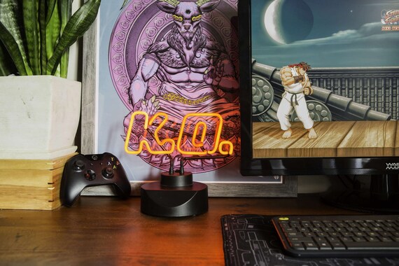 K O Neon Light Street Fighter Inspired Gift Hand Bent Etsy