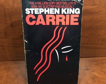 Carrie by Stephen King * Rare Musical Paperback Cover * Collectible * Book * Gifts * Horror Books