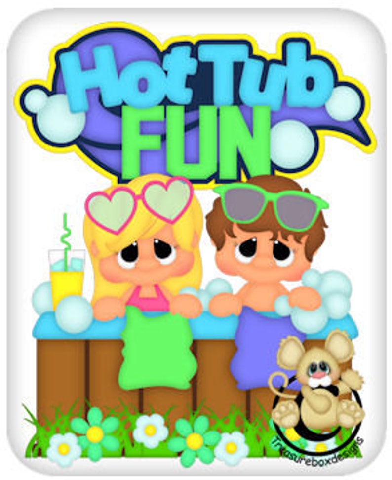 Hot Tub Fun vector graphics digital clipart digital images Etsy