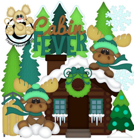 Cabin Fever Winter Christmas vector graphics digital | Etsy