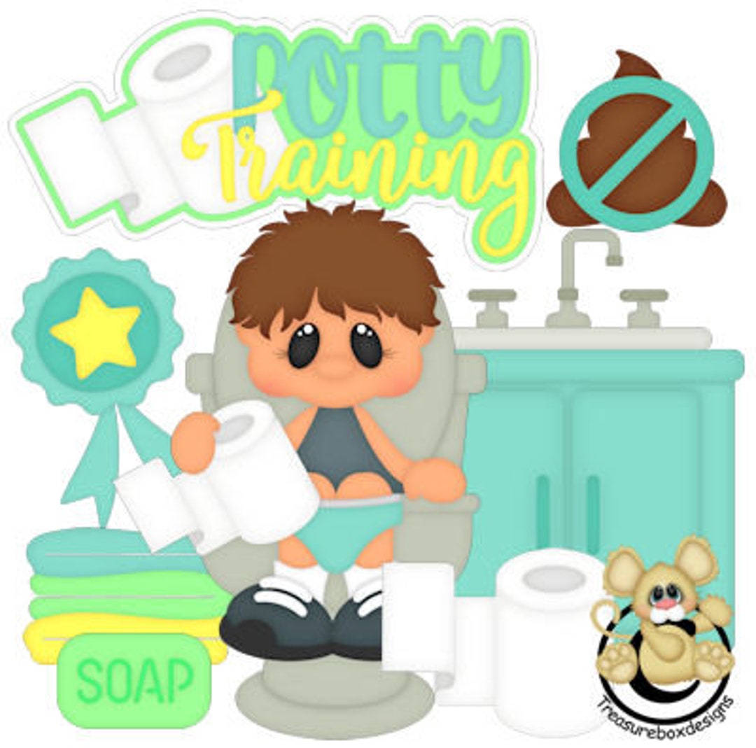 Potty Time, Potty Training, Boy, Digital Clipart Images, PNG, Instant Download Etsy