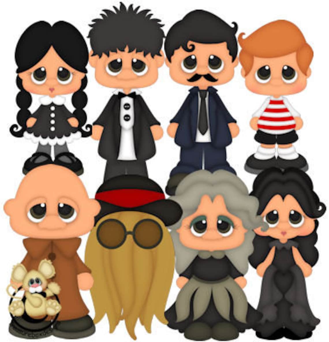 Frightful Family, Addams Family, Vector Graphics, Digital Clipart