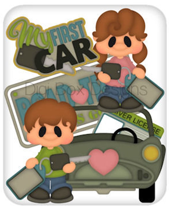 My First Car Vector Graphics Digital Clipart Digital Images Etsy