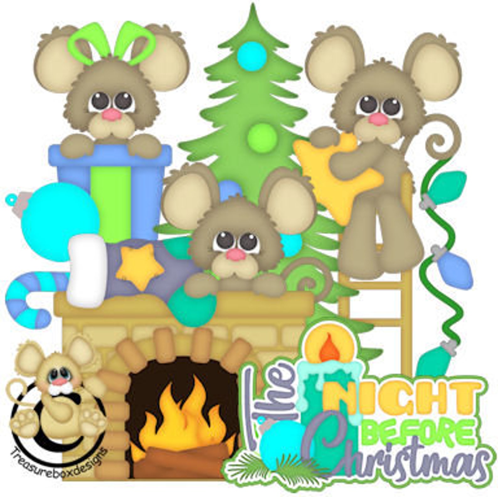 Night Before Christmas Vector Graphics Digital Clipart - Etsy