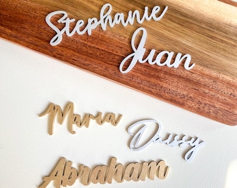 Custom Lasercut Names - Wedding Guest Names - Wood Place Cards