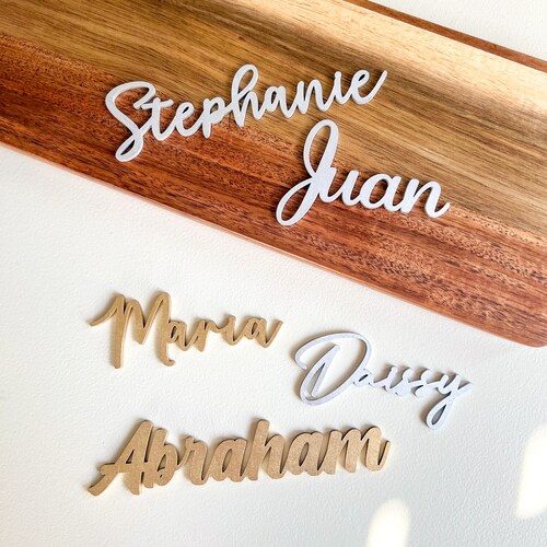 Custom Script Names Wedding Place Cards Rustic Name Cards Etsy