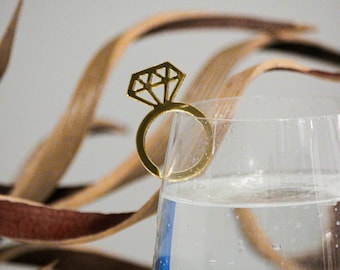 Acrylic Ring Drink Tags: Bridal Shower Party Favors