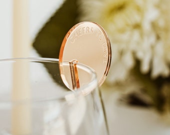 Personalized Acrylic Drink Tags: Custom Wine Glass Charms for Weddings