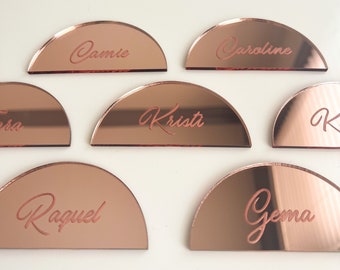 Custom Acrylic Arch Place Cards: Lasercut Wedding Guest Names