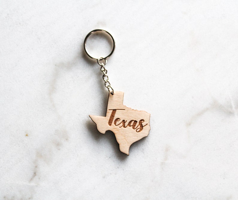 Texas Keychain Texas Lasercut Wood Etsy