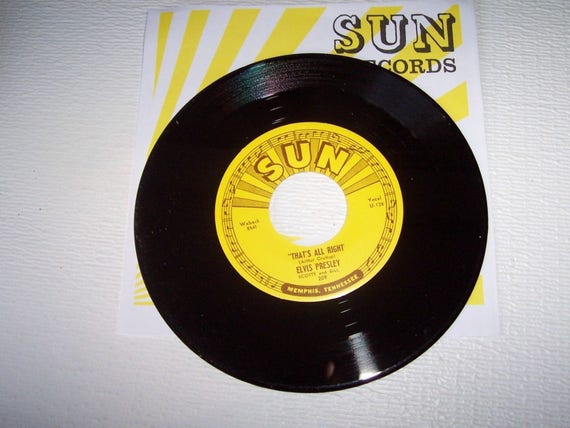 Elvis Presley Sun Record 9 And Sun Sleeve Thats All Right Etsy