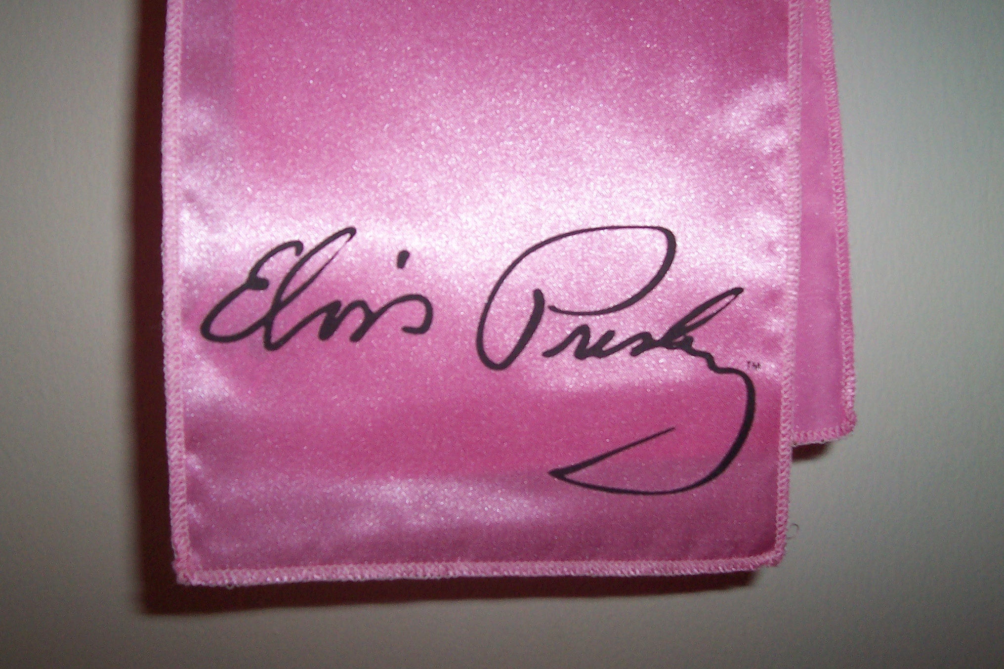 Elvis Presley Autograph Signed Pink Concert Scarf From Las Etsy