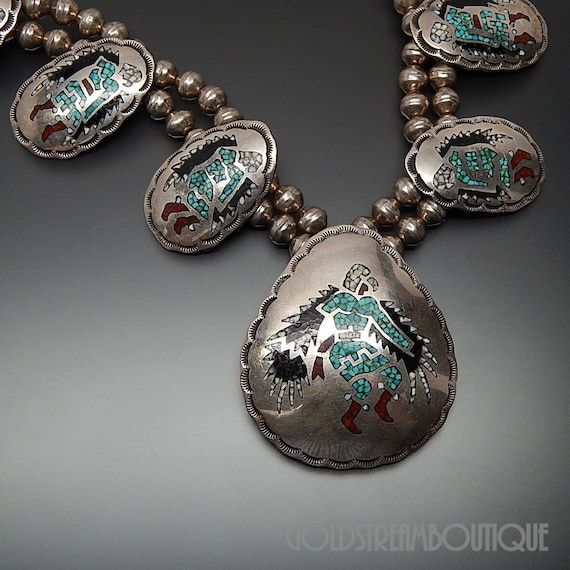 Native American Alfred Joe Navajo 925 Silver Multi-color Gem Chips